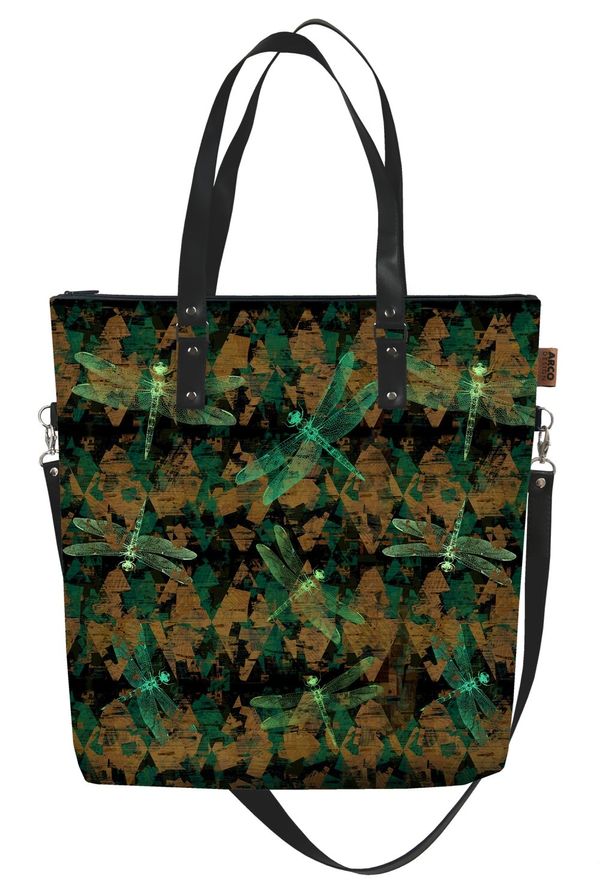 Bertoni Bertoni Unisex's Shopper Bag Maxa Dragon Fly Brown/Green