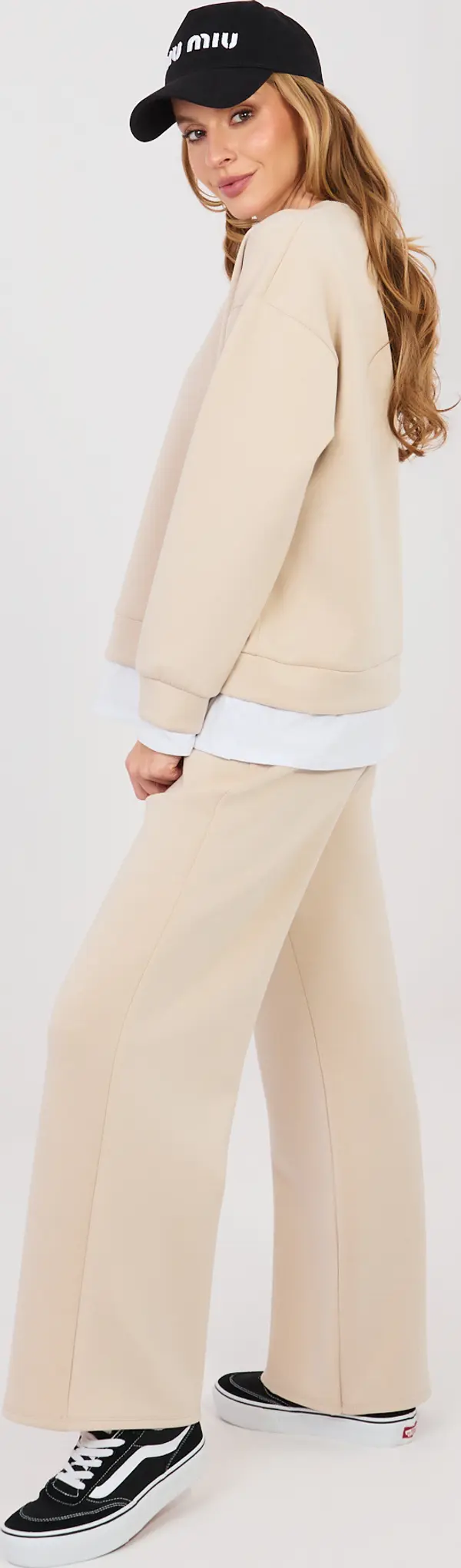 RUE PARIS Бежов дамски суитшърт с голям размер