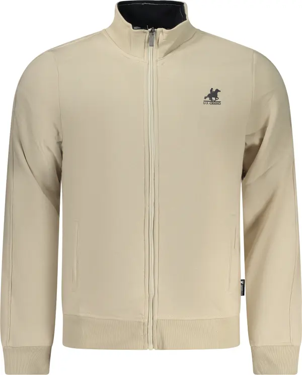 U.S. GRAND Бежов мъжки суитшърт с цип