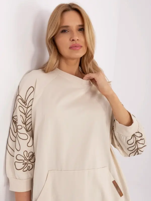 RUE PARIS Бежов суитшърт RUE PARIS