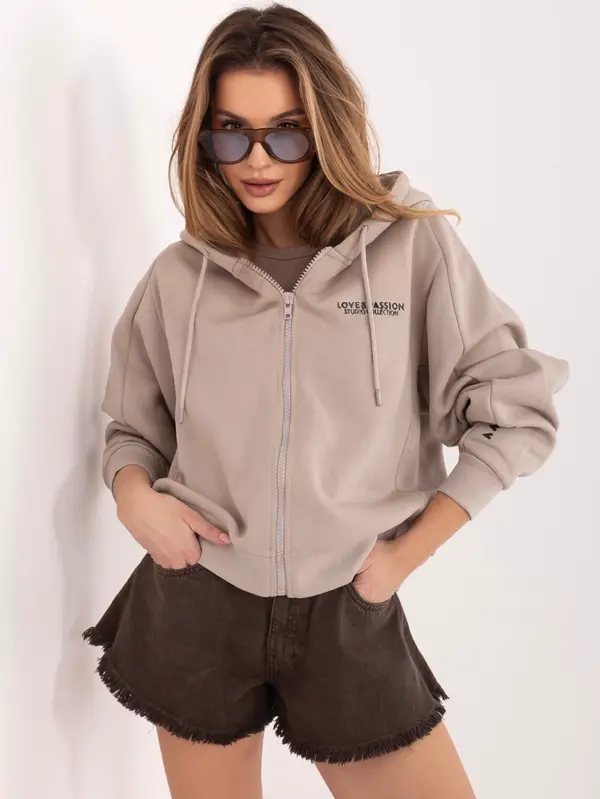 Sublevel Бежов суитшърт с цип