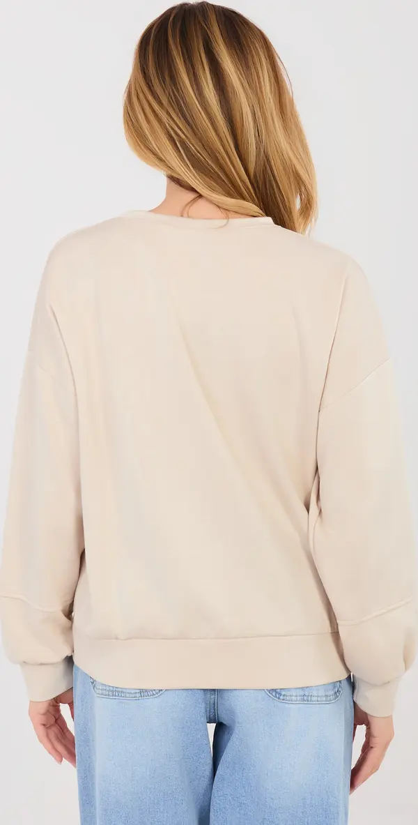 RUE PARIS Бежов суитшърт с щампа