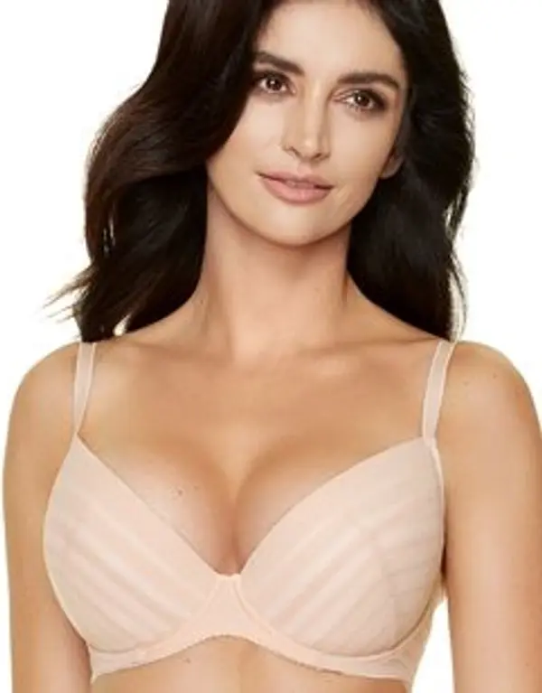 Gorteks Бежов сутиен с фин шарен мотив