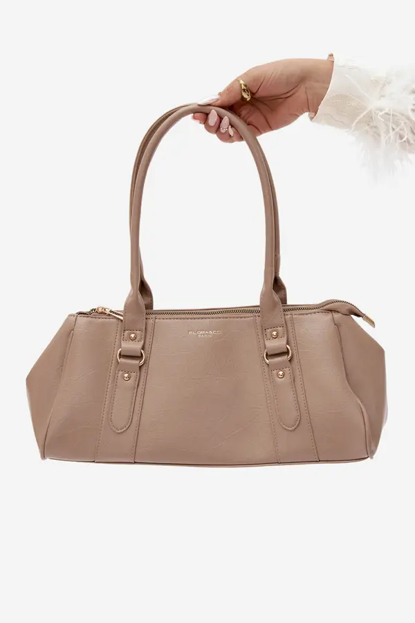 FLORA & CO Бежова чанта Flora&amp;Co от имитация на кожа