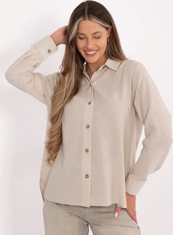 LAKERTA Бежова едноцветна риза
