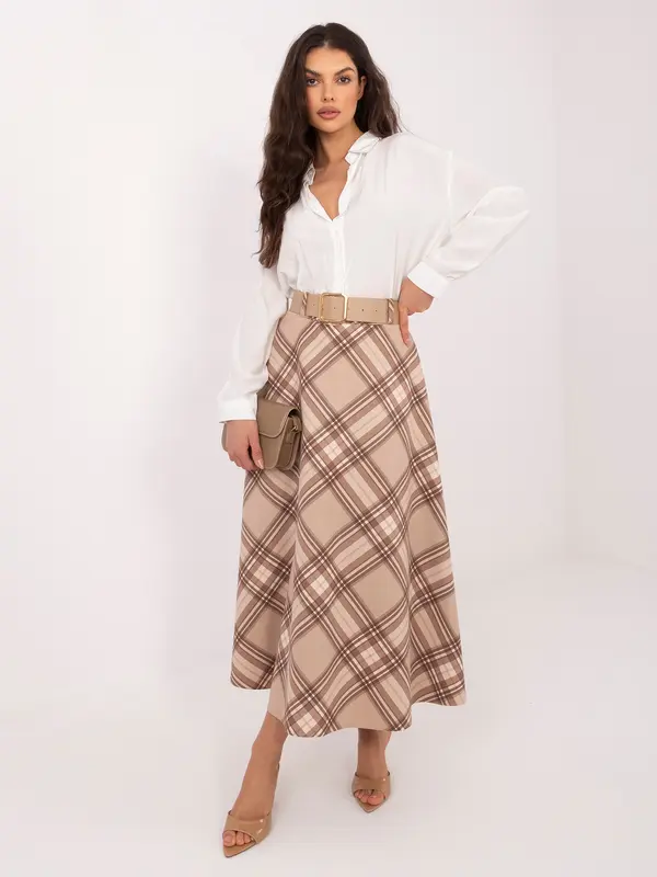 Italy Moda Бежова елегантна пола-калъф