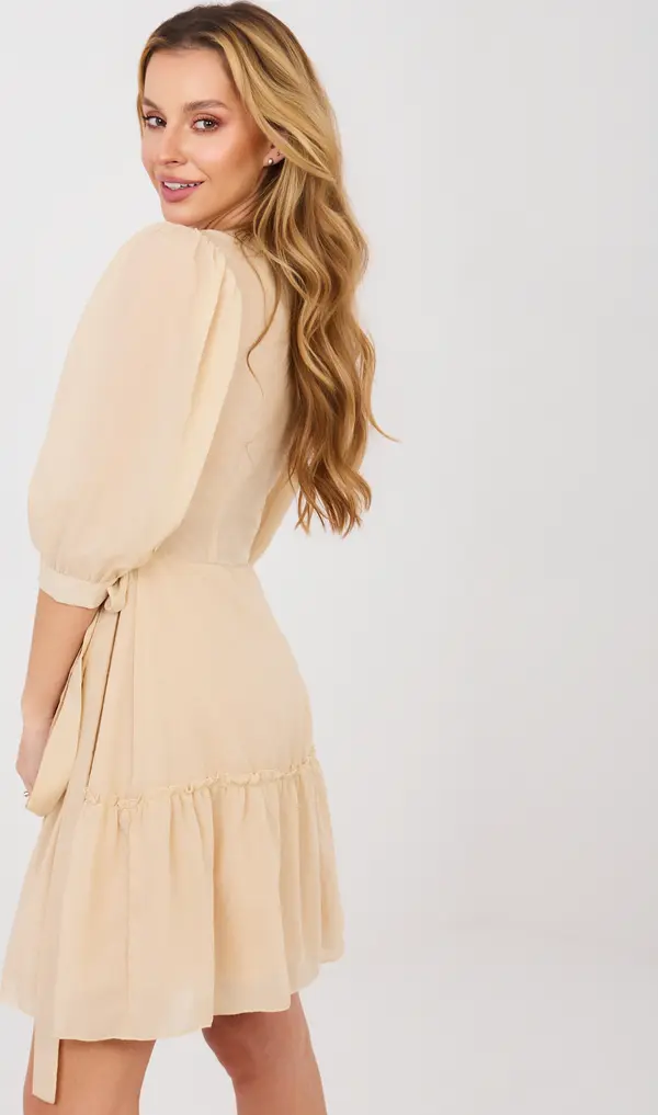 LAKERTA Бежова мини рокля-риза