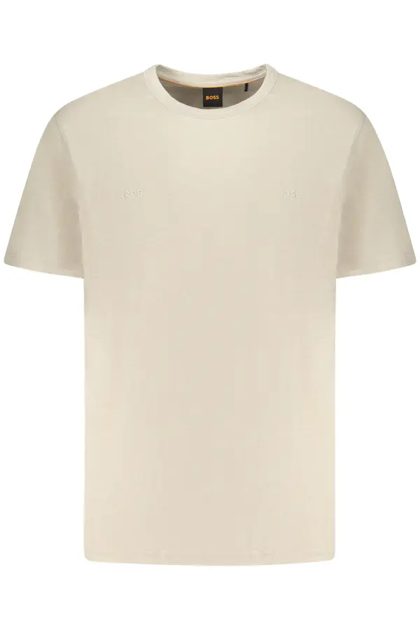 Boss Бежова мъжка тениска с къс ръкав
