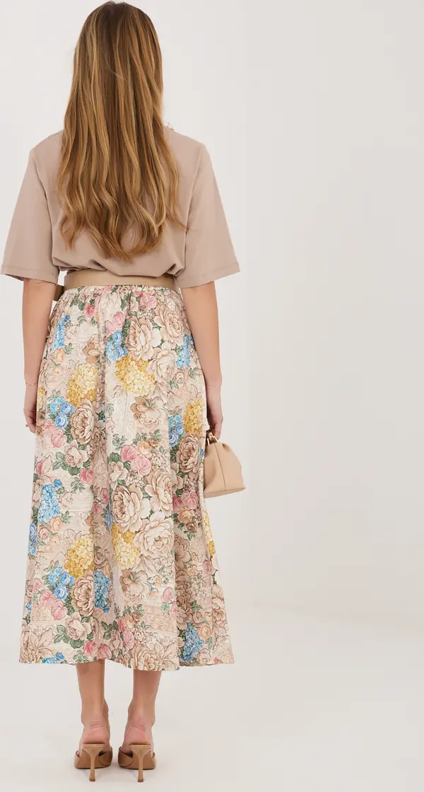 Italy Moda Бежова пола А-силует с колан