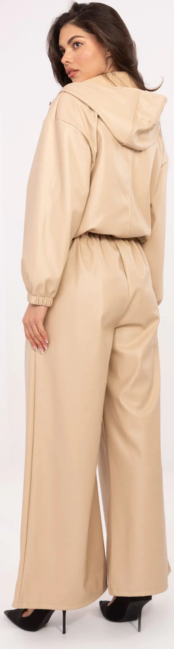 RUE PARIS Бежови бизнес панталони с качулка