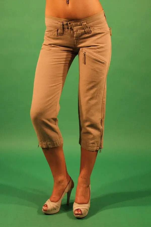 GAS Бежови дамски панталони тип „пинокието“