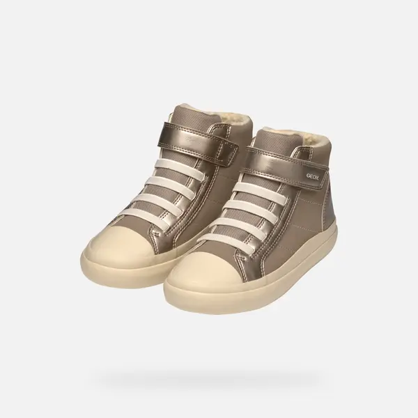 GEOX Бежови момичешки маратонки Geox Gisli Girl