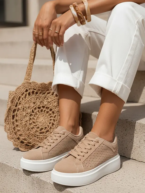 DStreet Бежови ниски маратонки