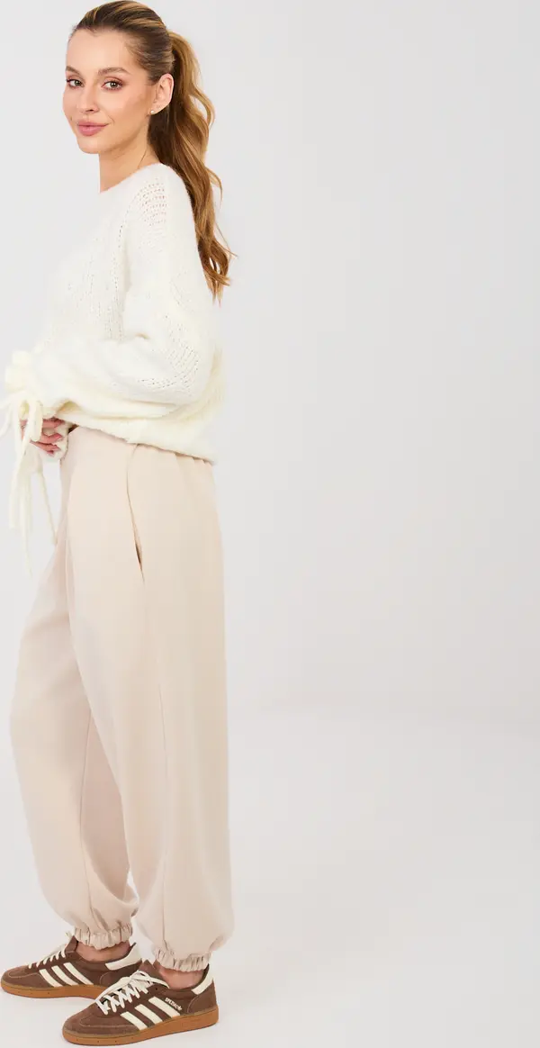 Italy Moda Бежови панталони с еластична талия