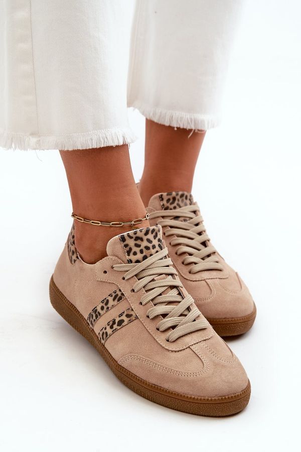 Zazoo Бежови велурени ниски дамски маратонки Zazoo N1068