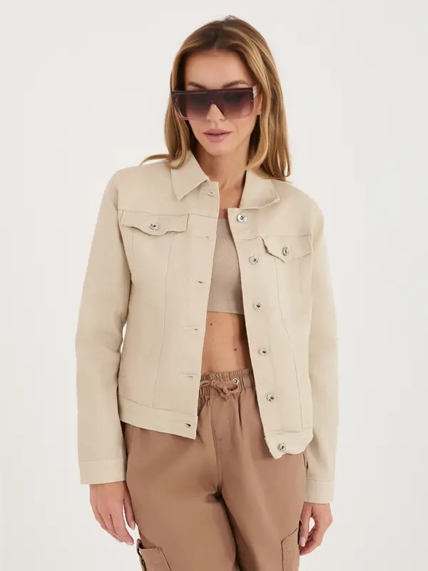 Factory Price Бежово дънково яке