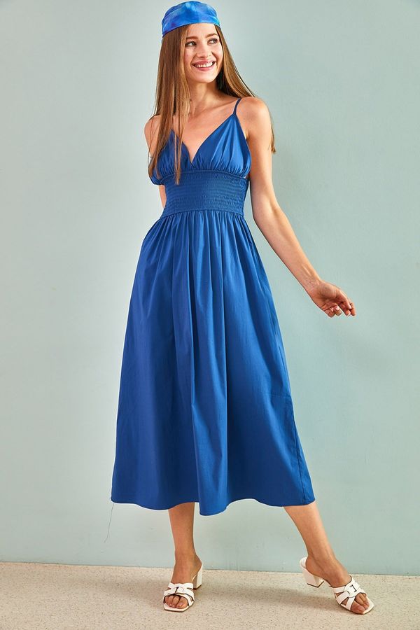 Bianco Lucci Bianco Lucci Дамска дълга рокля с презрамки и гипс