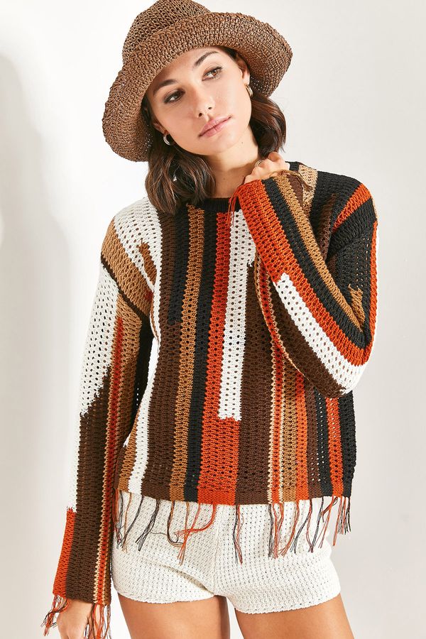 Bianco Lucci Bianco Lucci Дамски многошарен трикотажен пуловер