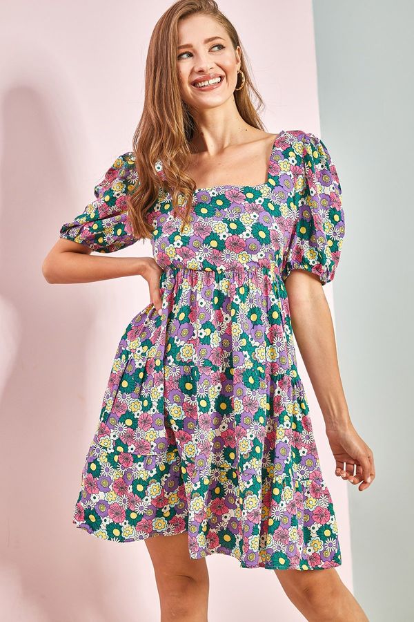 Bianco Lucci Bianco Lucci Дамски половин ръкав събрана рокля 5838