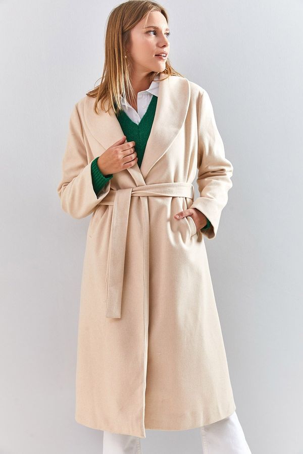 Bianco Lucci Bianco Lucci Women's Belted Cashew Coat 2173