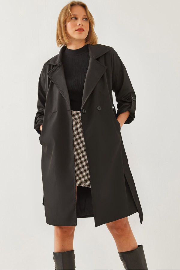 Bianco Lucci Bianco Lucci Women's Belted Long Trench Coat