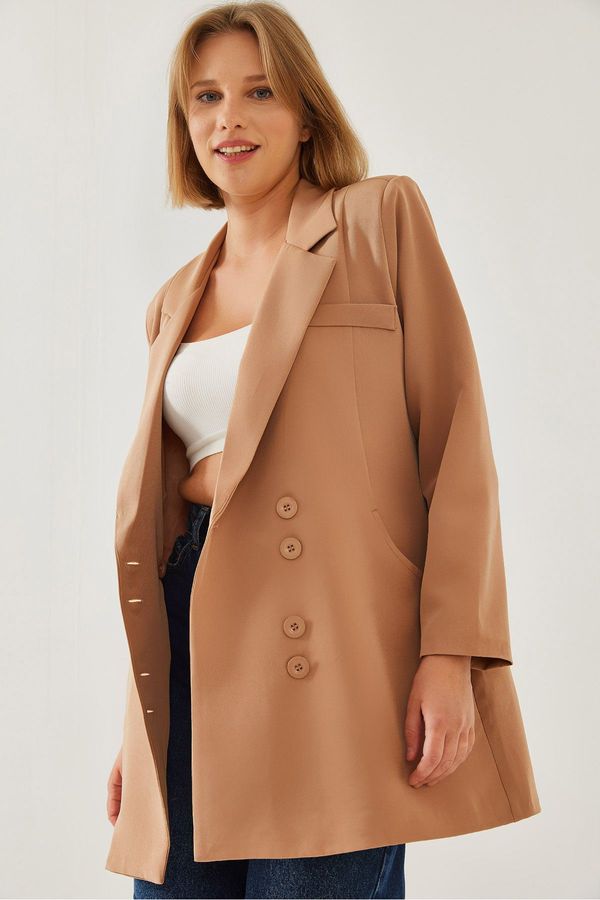 Bianco Lucci Bianco Lucci Women's Double Breasted Blazer Jacket Mbms045