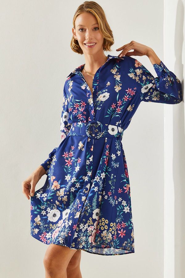 Bianco Lucci Bianco Lucci Women's Floral Print Shirt Dress 21348