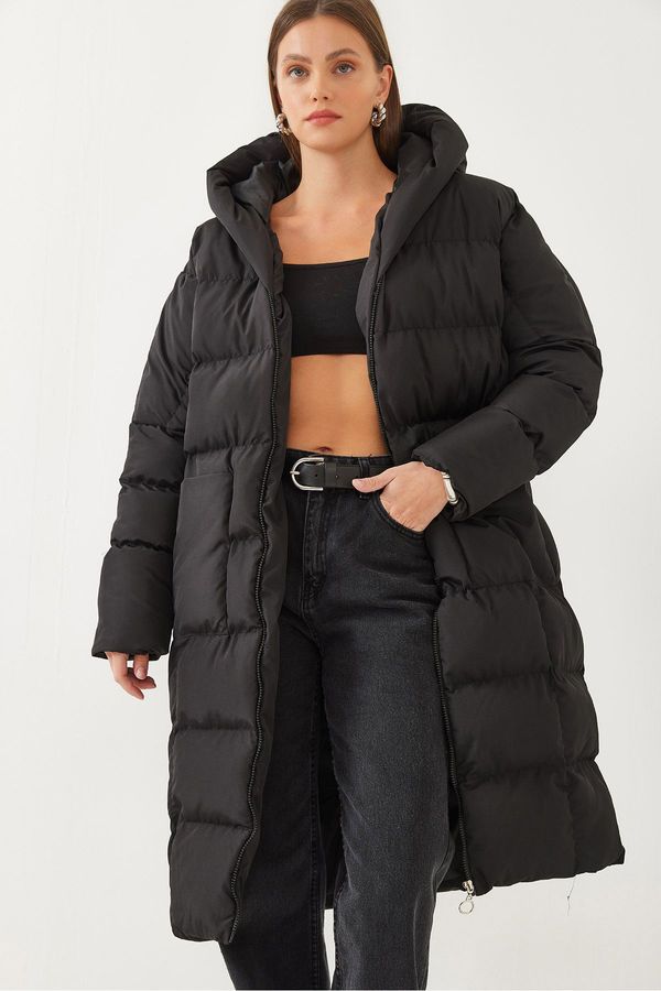 Bianco Lucci Bianco Lucci Women's Hooded Pocket Oversize Puffer Jacket 3701