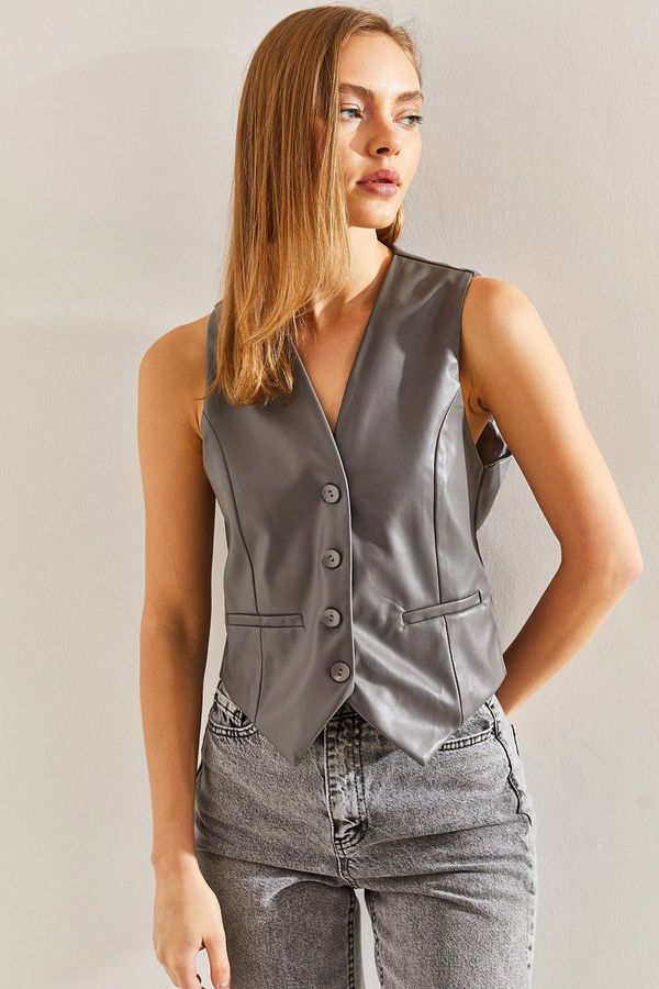 Bianco Lucci Bianco Lucci Women's Leather Vest