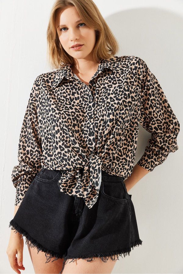Bianco Lucci Bianco Lucci Women's Leopard Print Shirt MBMS008