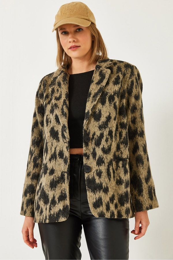 Bianco Lucci Bianco Lucci Women's Leopard Print Stamped Jacket Dc 241017