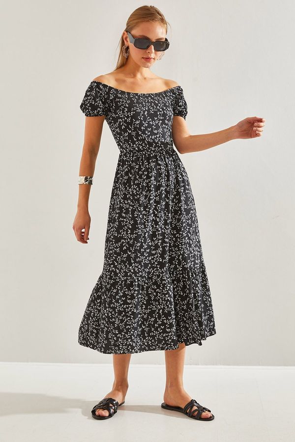 Bianco Lucci Bianco Lucci Women's Madonna Collar Floral Pattern Dress