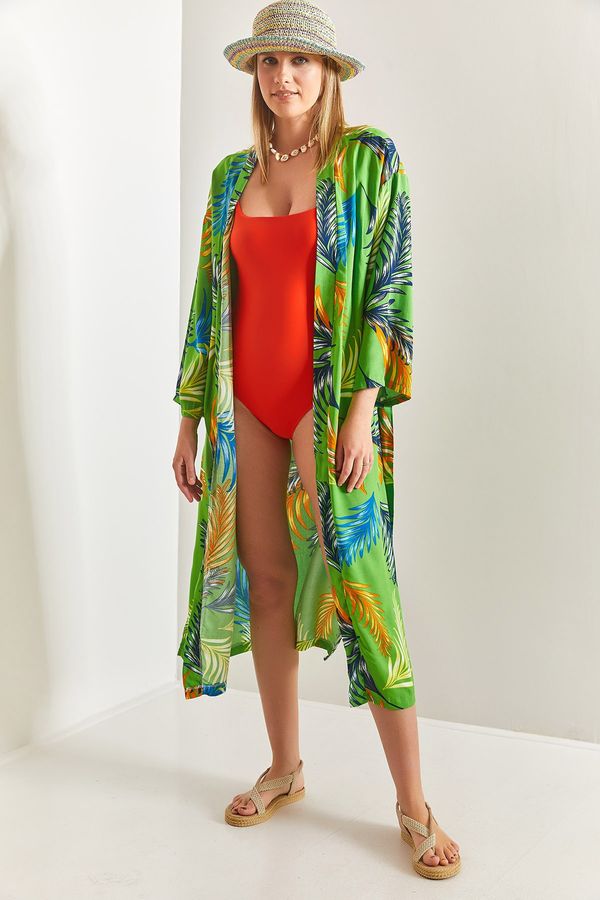 Bianco Lucci Bianco Lucci Women's Multi Pattern Belted Kimono