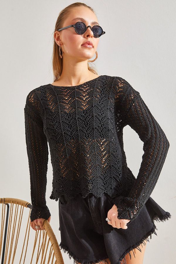 Bianco Lucci Bianco Lucci Women's Openwork Knitwear Blouse