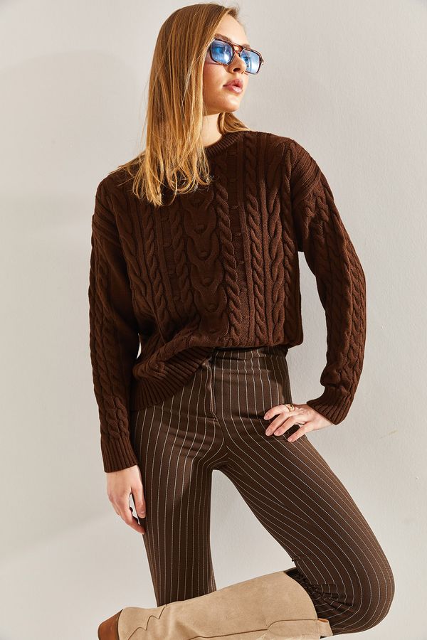 Bianco Lucci Bianco Lucci Women's Patterned Knitwear Sweater