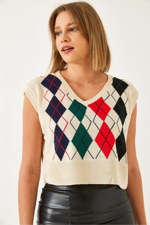 Bianco Lucci Bianco Lucci Women's Patterned Knitwear Sweater
