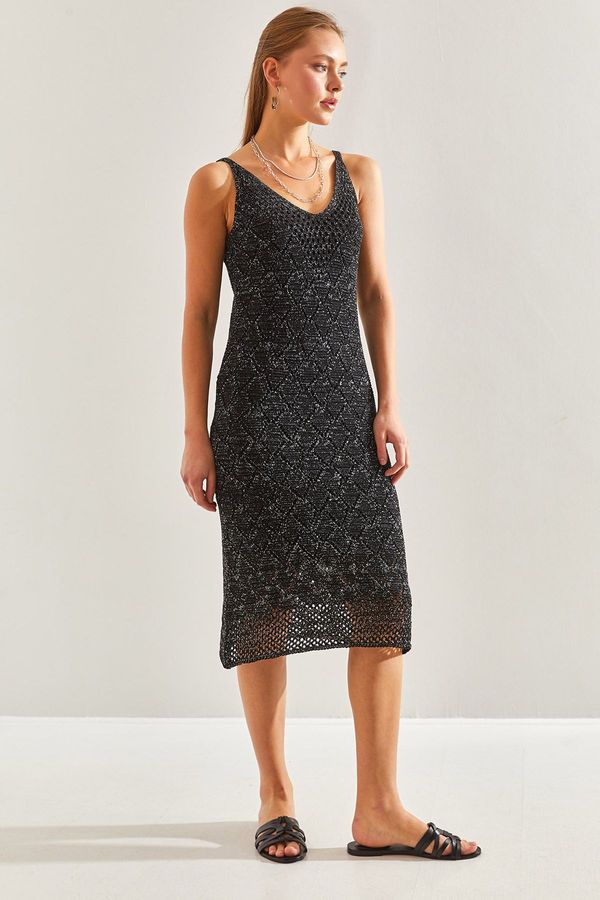 Bianco Lucci Bianco Lucci Women's Silvery Strap Knitwear Dress