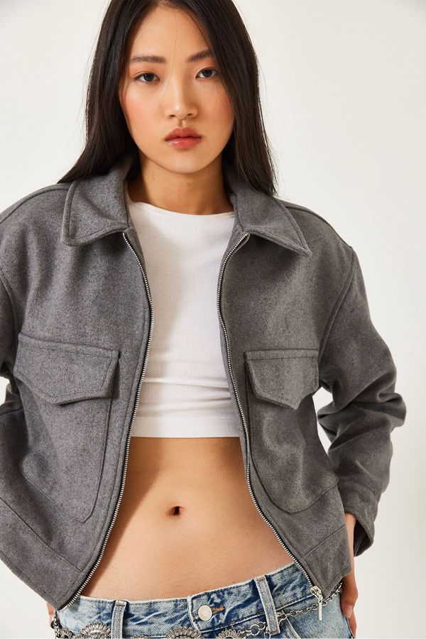 Bianco Lucci Bianco Lucci Women's Soft Cashmere Crop Jacket MBMS013