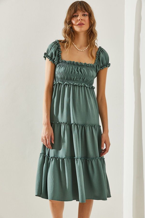 Bianco Lucci Bianco Lucci Women's Square Collar 3 Layer Ayrobin Dress