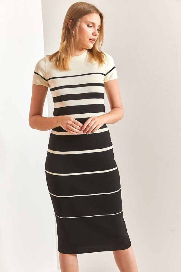 Bianco Lucci Bianco Lucci Women's Striped Knitwear Dress