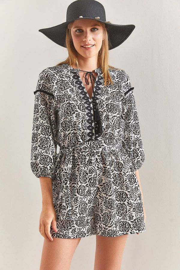 Bianco Lucci Bianco Lucci Women's Tie Collar Rompers