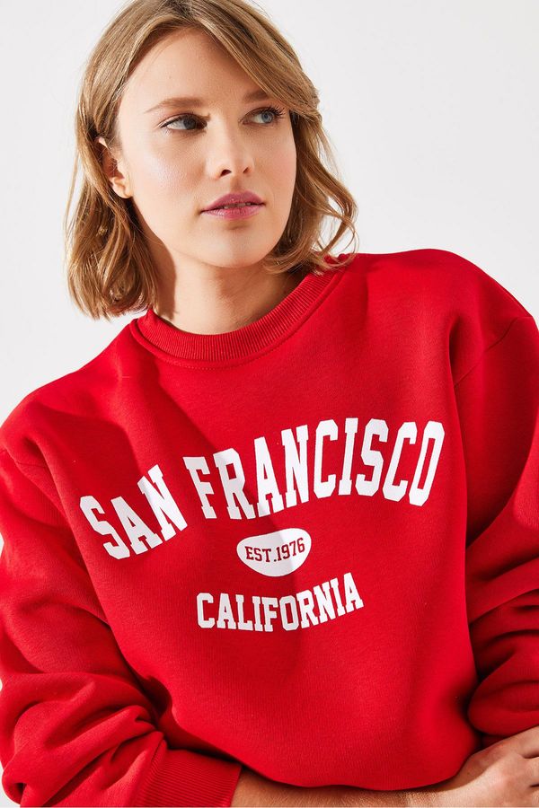 Bianco Lucci Bianco Lucci Women's Triple Thread Raised San Francisco Printed Sweatshirt MBHS006