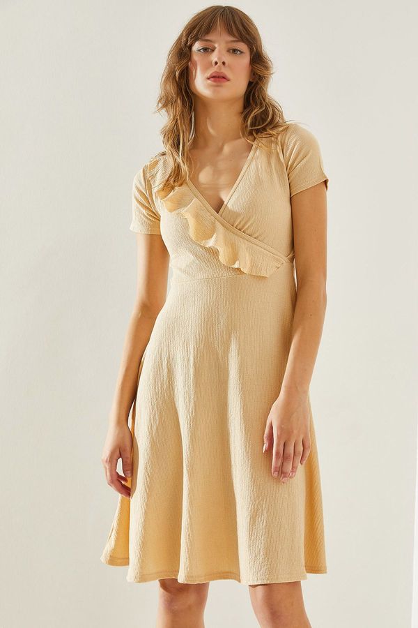 Bianco Lucci Bianco Lucci Women's Wrapped Double Breasted Front Detailed Dress