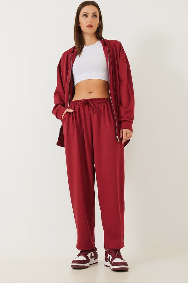 Bianco Lucci Bianco Lucci Women's Zippered Modal Bottom-Top Set