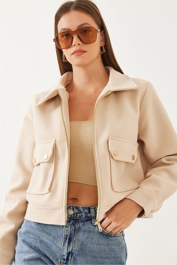 Bianco Lucci Bianco Lucci Women's Zippered Soft Cashmere Jacket