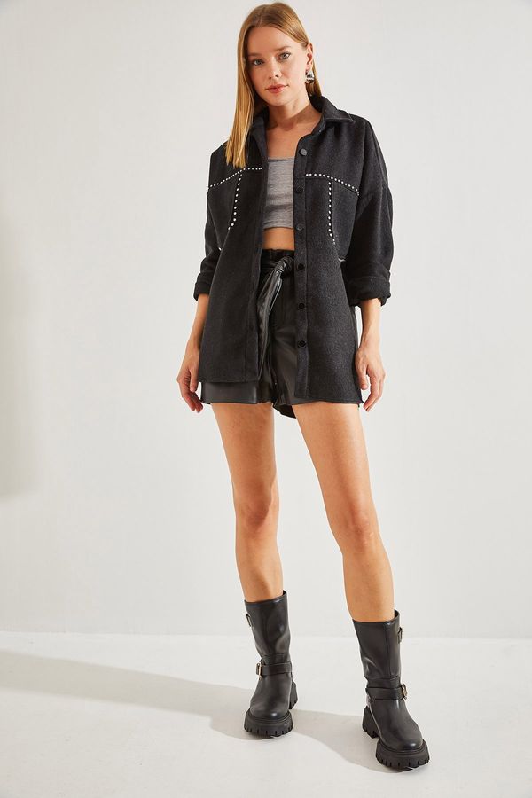 Bianco Lucci Bianco Lucci жените камък бродирани Cachet яке с двойни джобове