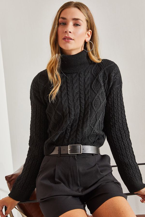 Bianco Lucci Bianco Lucci жените Поло коса плетен трикотаж пуловер