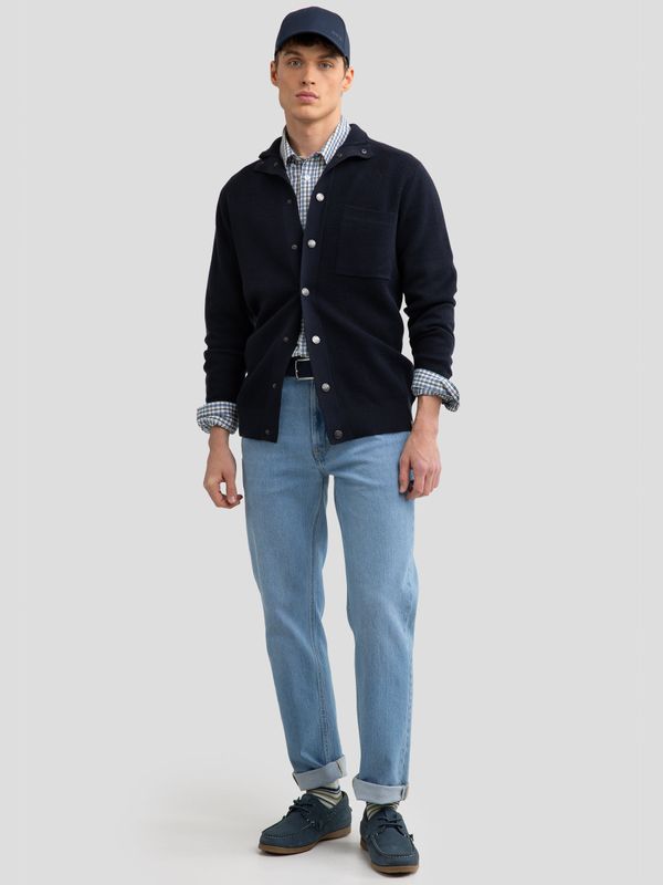 Big Star Big Star Man's Cardigan Sweater 161065 403 Navy Blue