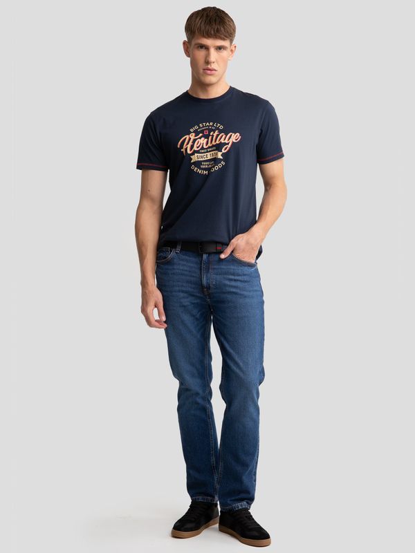 Big Star Big Star Man's T-shirt 152471 403 Navy Blue