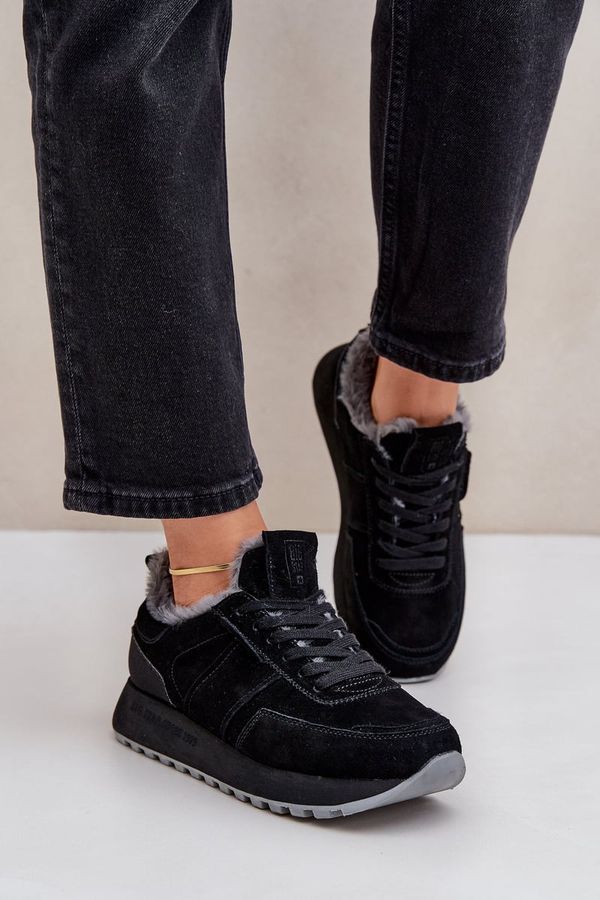 BIG STAR SHOES BIG STAR SHOES Дамски Кецове С Козина И Блестящ Елемент Big Star